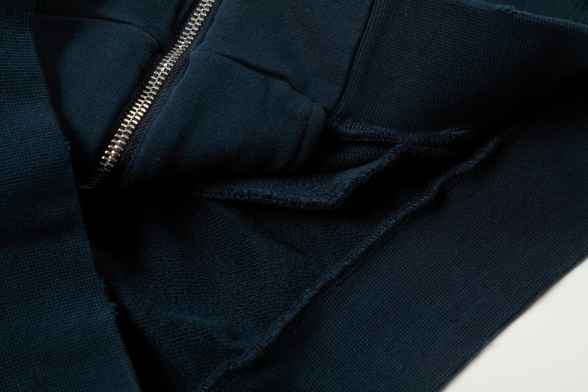 Madxmarx Distressed Crest Zip-Up Hoodie