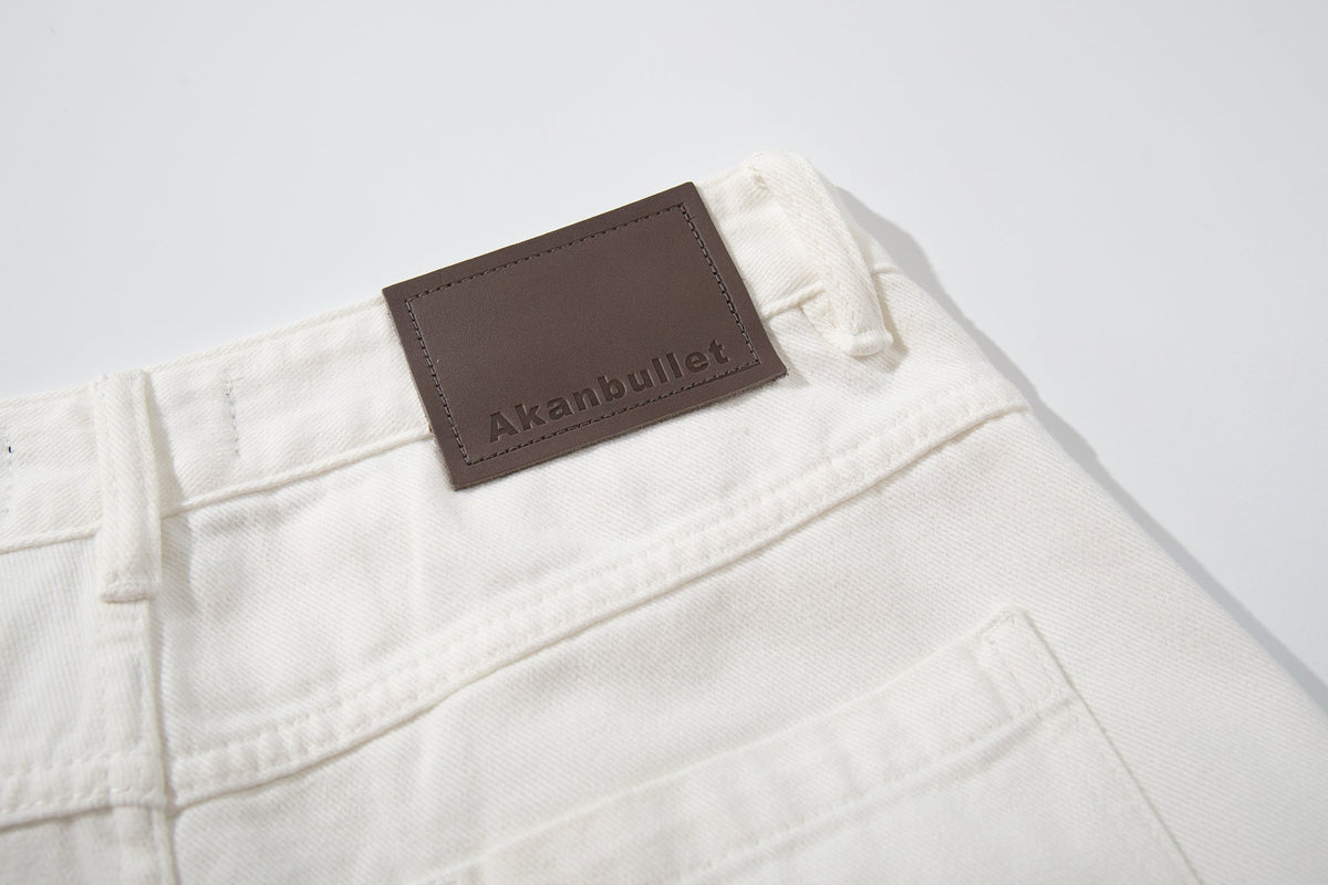 Jeans Wide-Leg Branco Clean-Edge Madxmarx