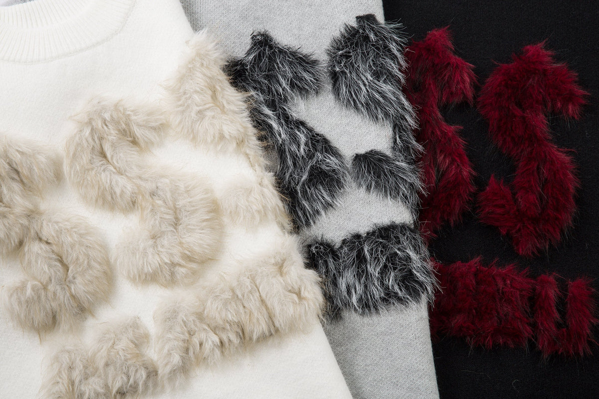 Madxmarx Furry Lettering Knit Sweater