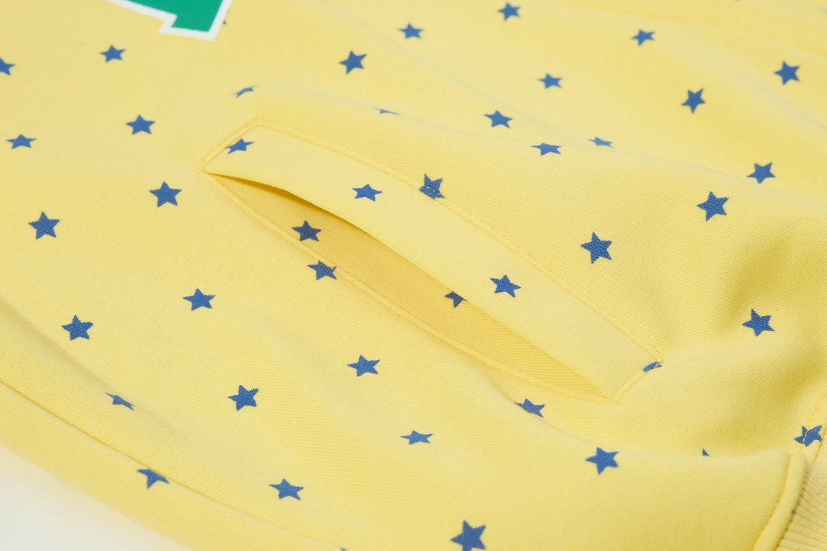 Madxmarx Star Print Varsity Zip-Up Hoodie
