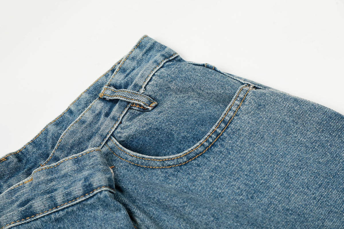 Pantalon large en jean à taille asymétrique Madxmarx
