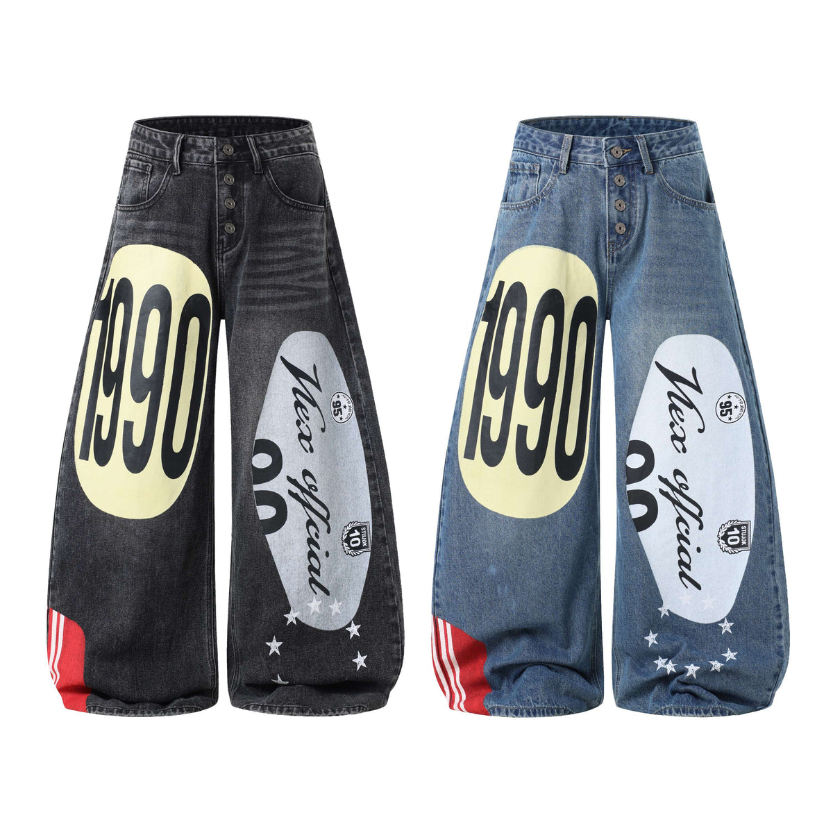 Madxmarx 1990 Graphic Wide-Leg Jeans