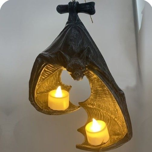 Bat Wall Tealight Holder – Gothic Halloween Candle Sconce
