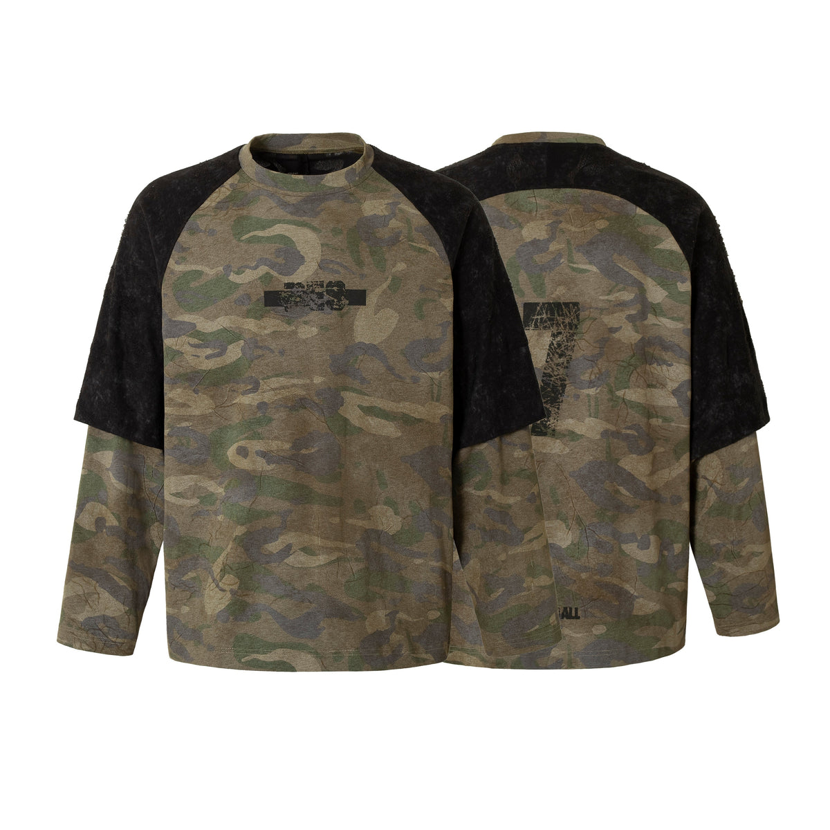 Madxmarx Camo-Patchwork-Langarmshirt