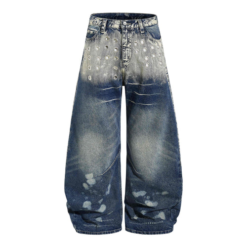 Madxmarx “Grommet Washed Balloon Jeans - XS / Blue
