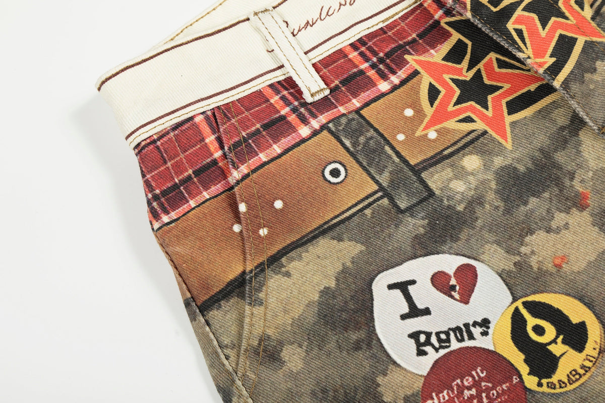 Pantalon en jean large à patchwork camouflage Madxmarx