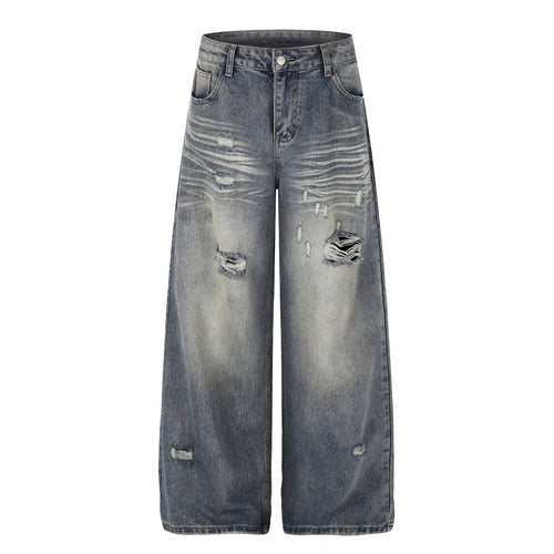 Madxmarx Distressed Wide-Leg Jeans - XS / Blue