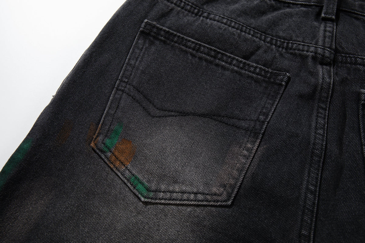 Jean large effet vieilli peint Madxmarx