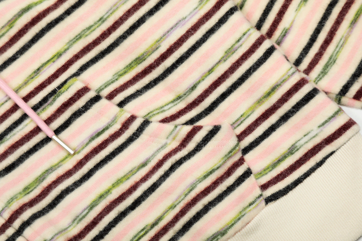 Madxmarx Striped Knit Zip Hoodie