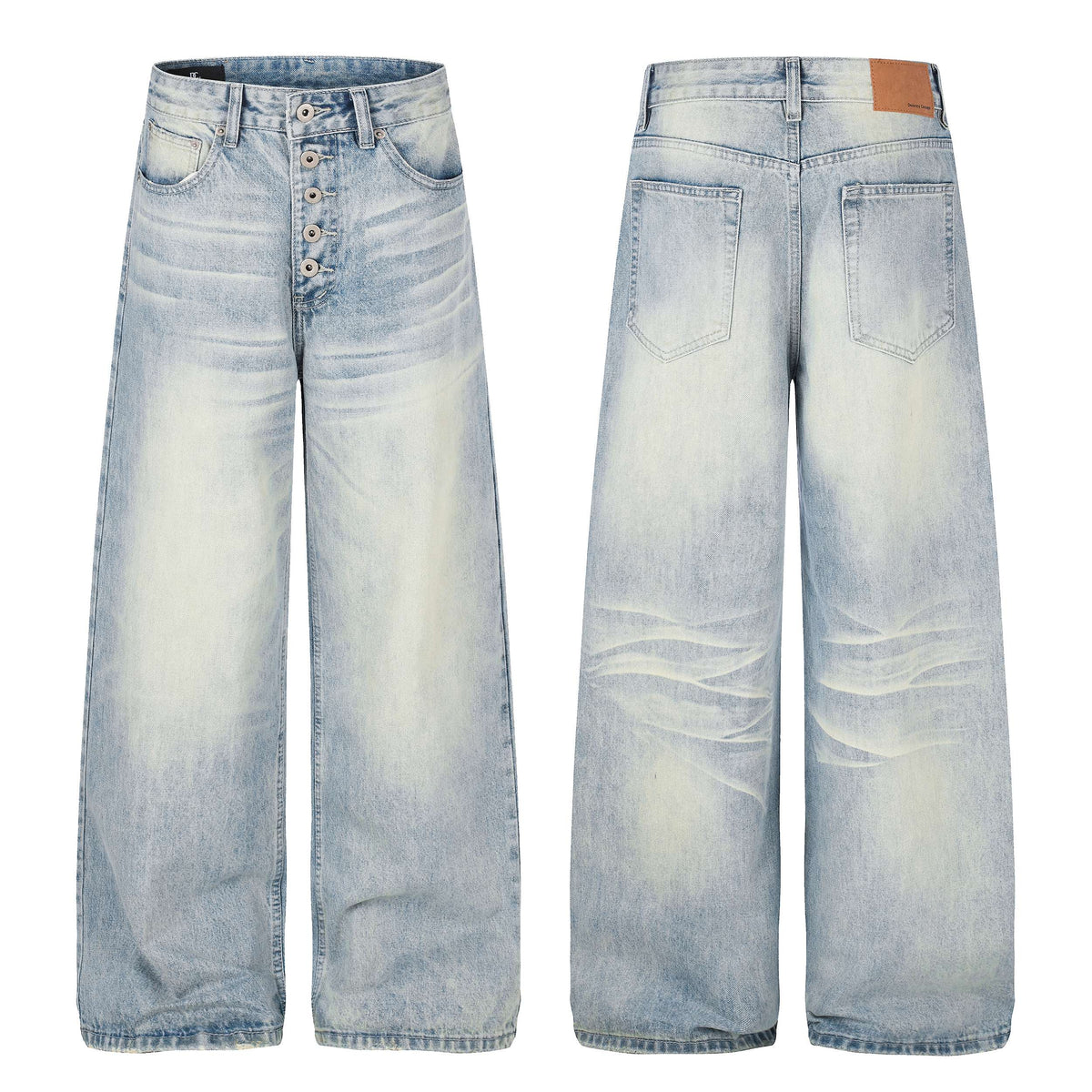 Madxmarx Vintage Washed Wide-Leg Jeans