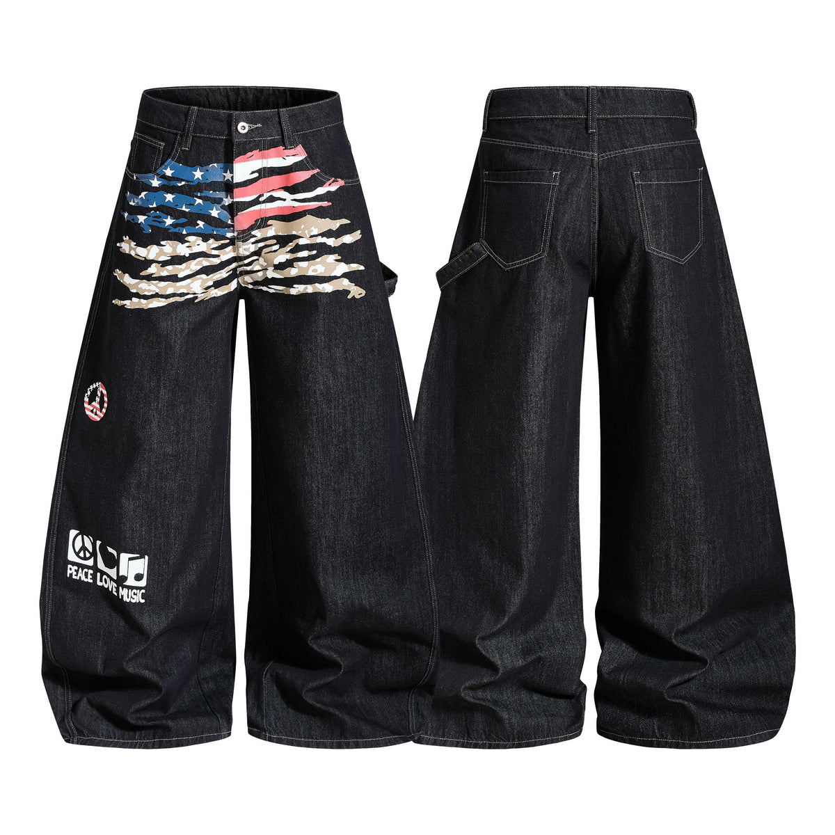 Madxmarx Vintage Flag Baggy Jeans