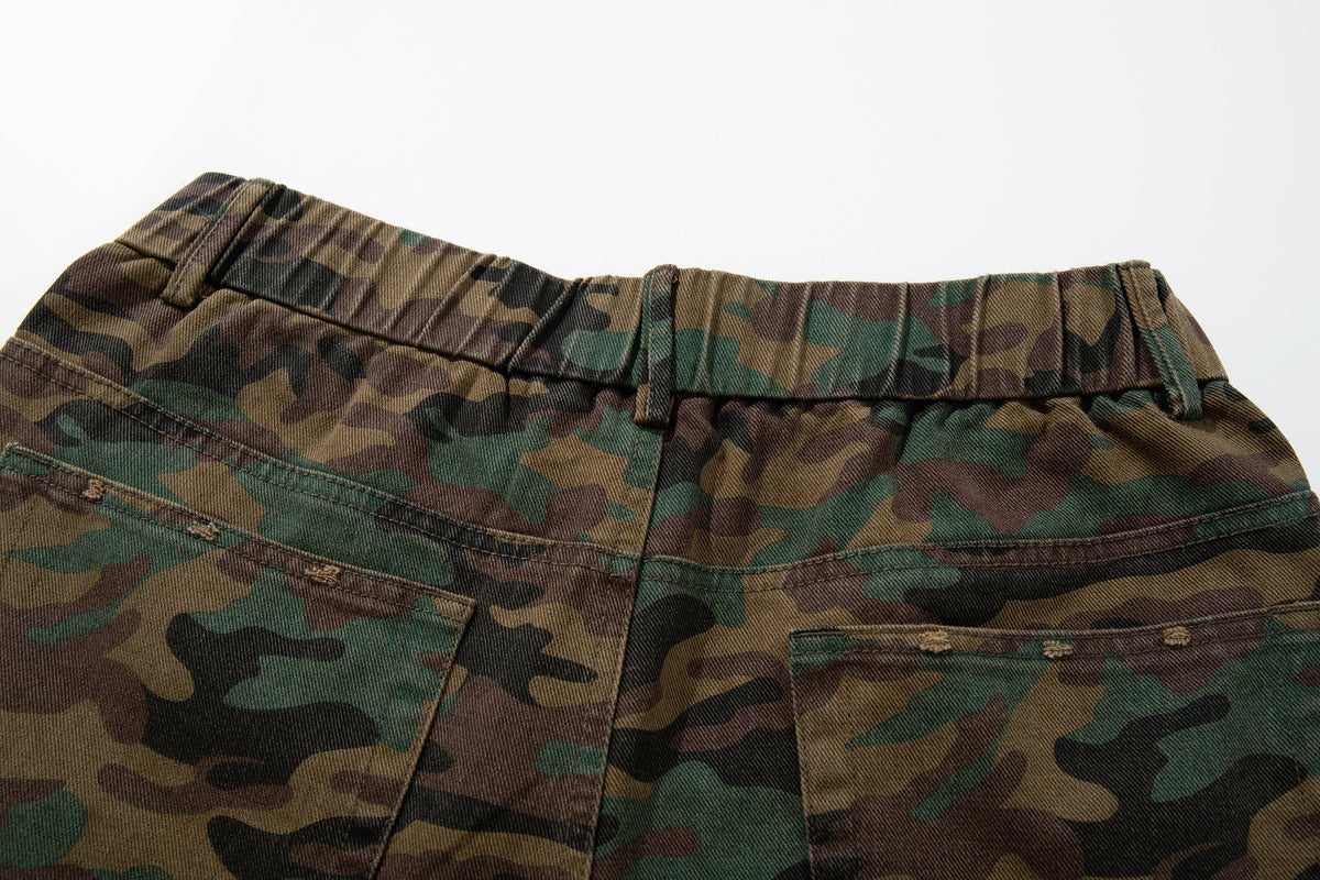Madxmarx Camo-Stripe-Hose mit weitem Bein