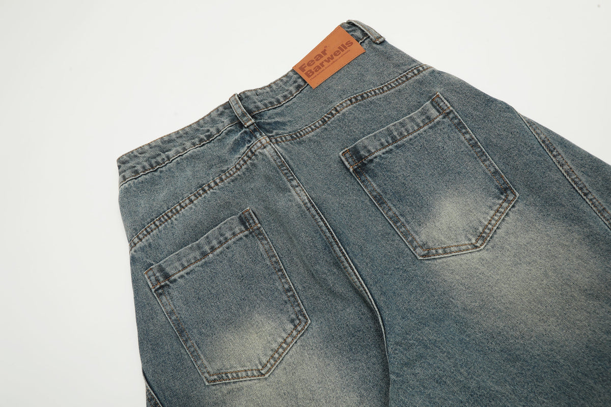 Madxmarx Curved-Panel Balloon Denim Pants