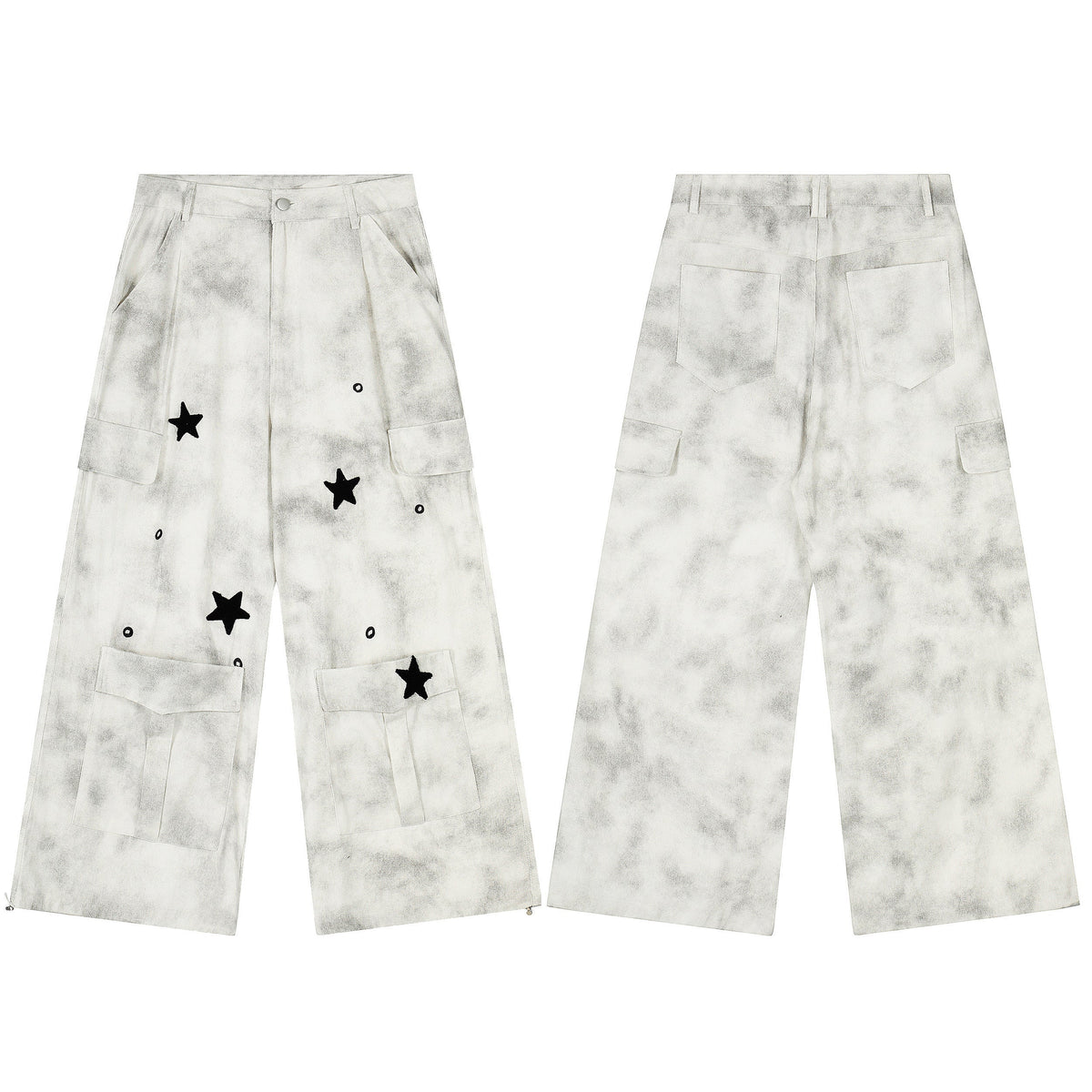 Pantalon cargo large délavé à écusson étoile Madxmarx