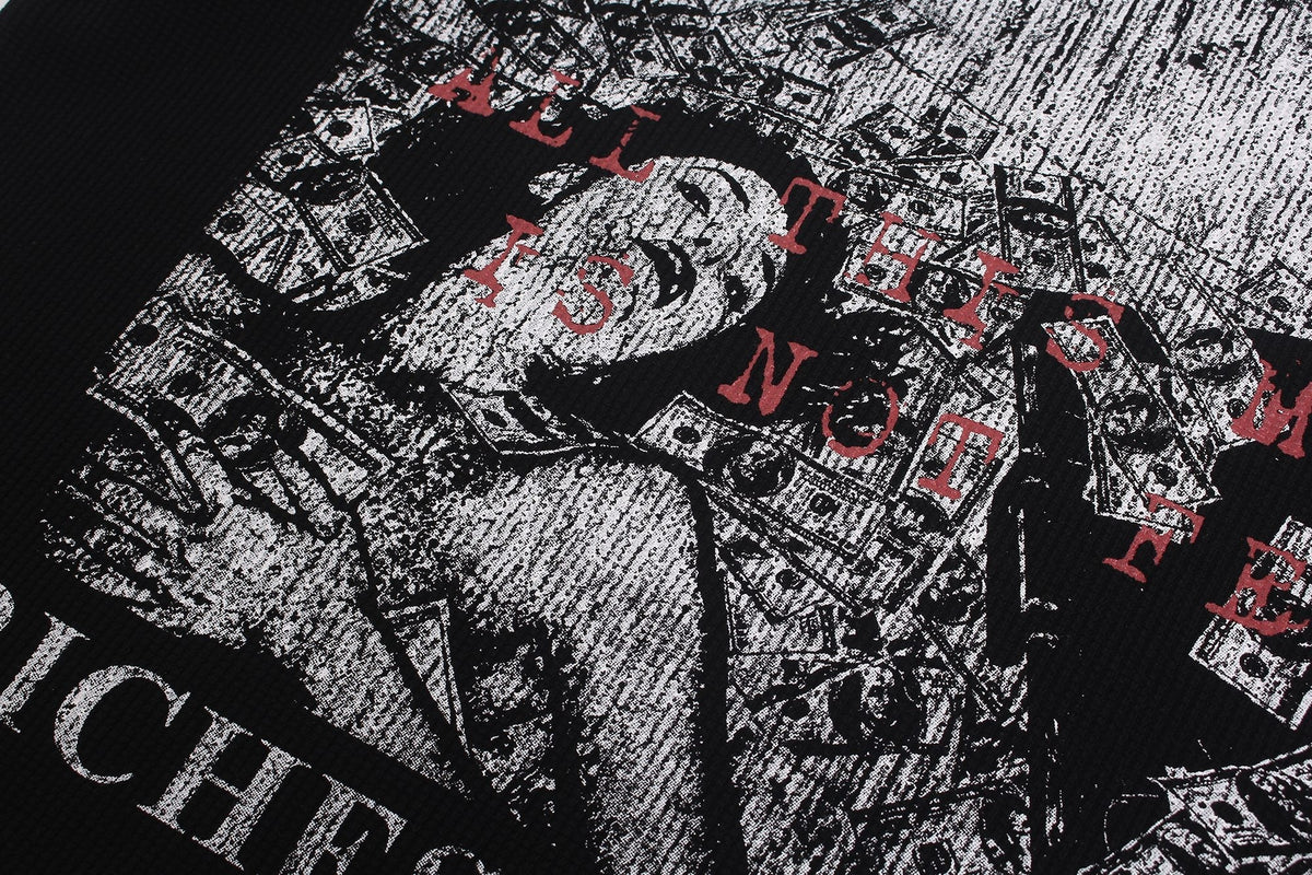 Madxmarx Vintage-Langarmshirt mit Waffelstruktur und Grafikaufdruck