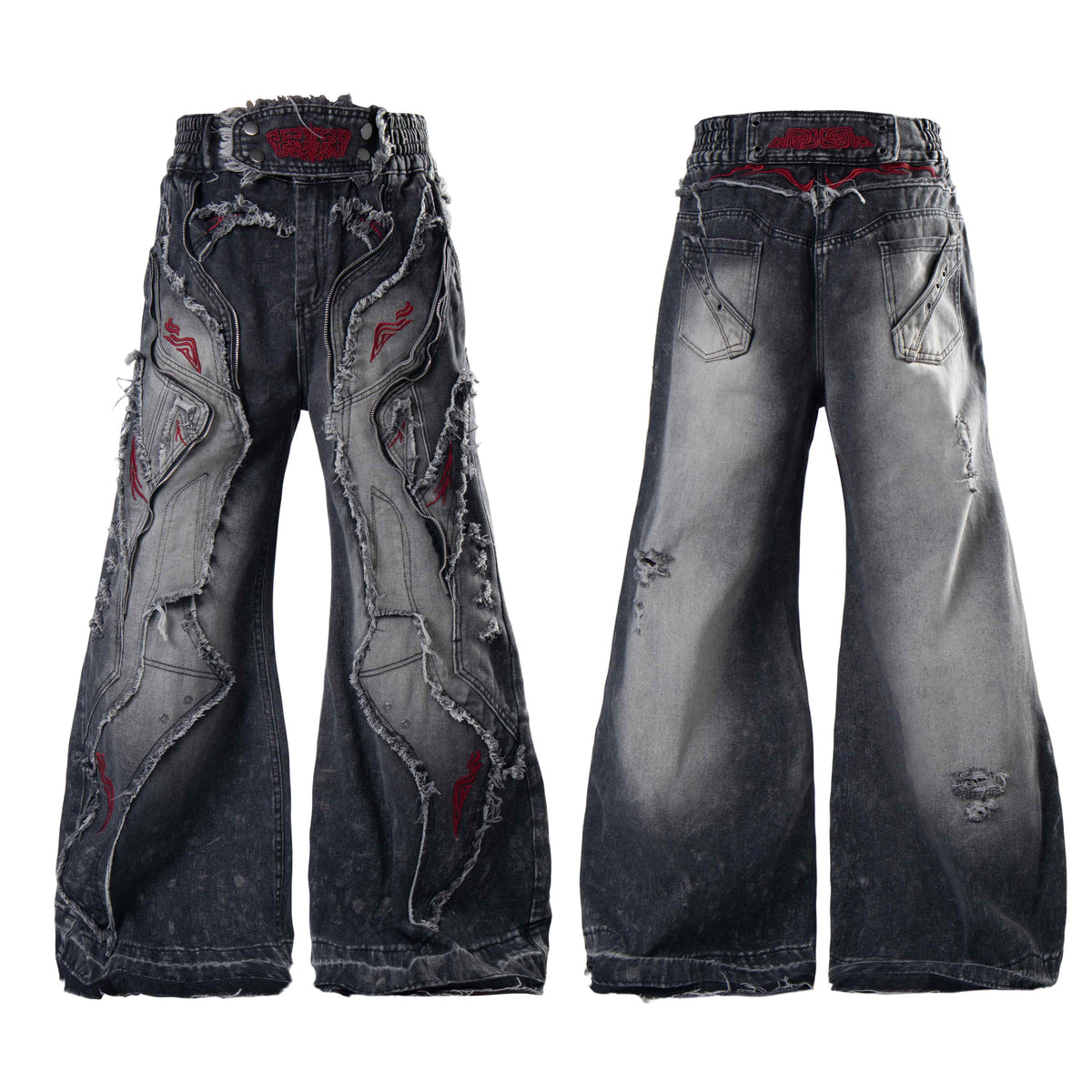 Madxmarx Distressed Panel Baggy Jeans