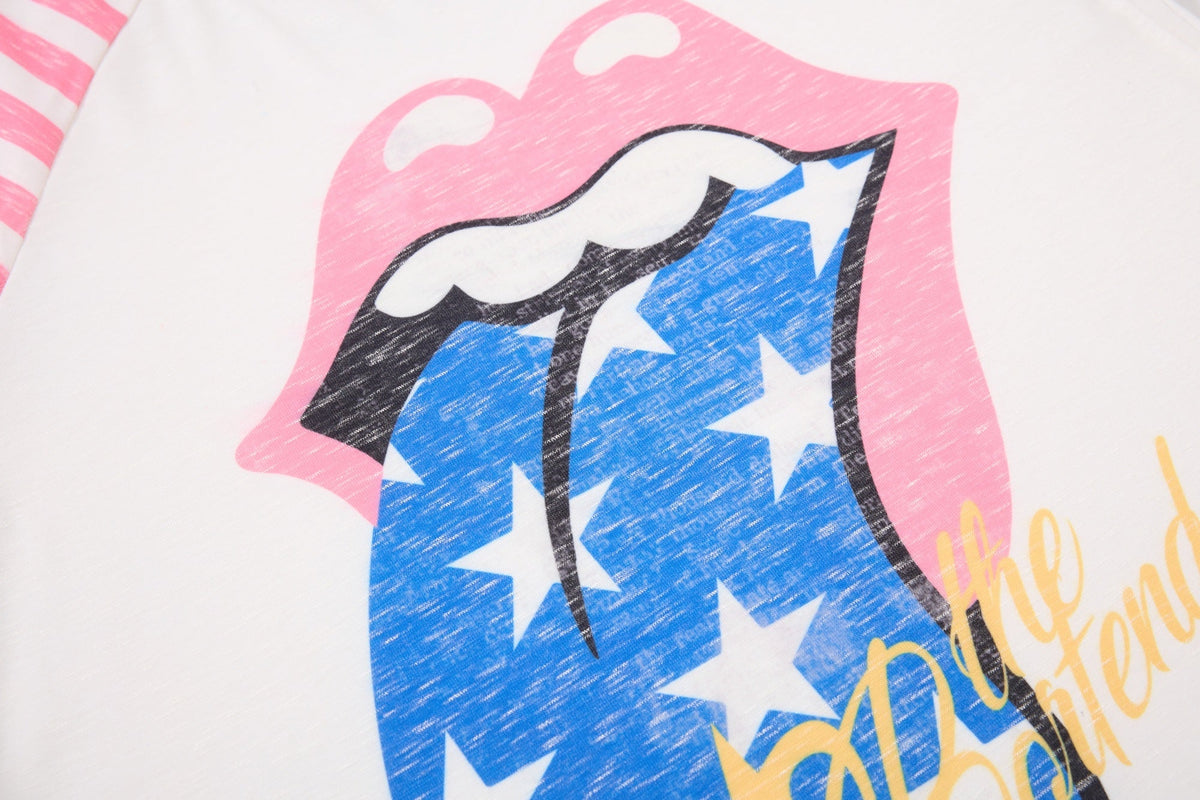 Madxmarx Star Tongue Raglan Long Sleeve Tee