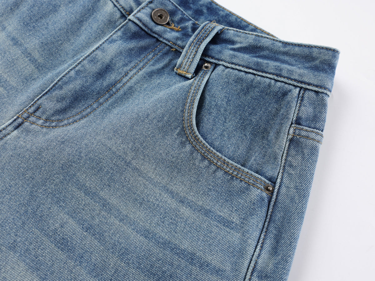 Pantalon en jean superposé doublé de polaire Madxmarx