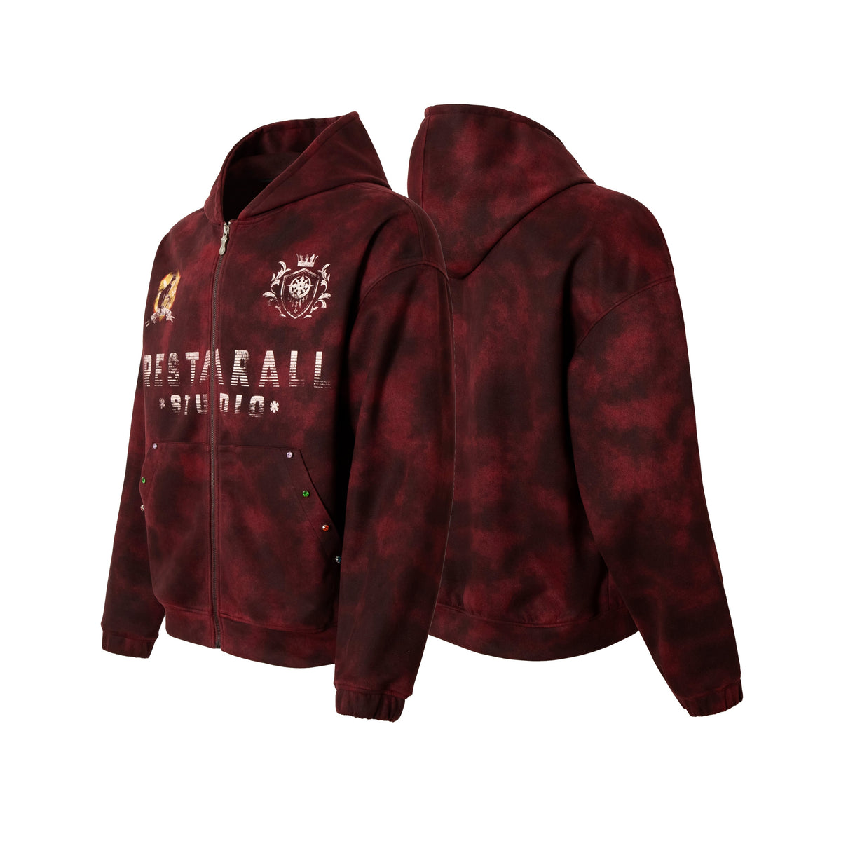 Madxmarx Burnout Effect Zip Hoodie