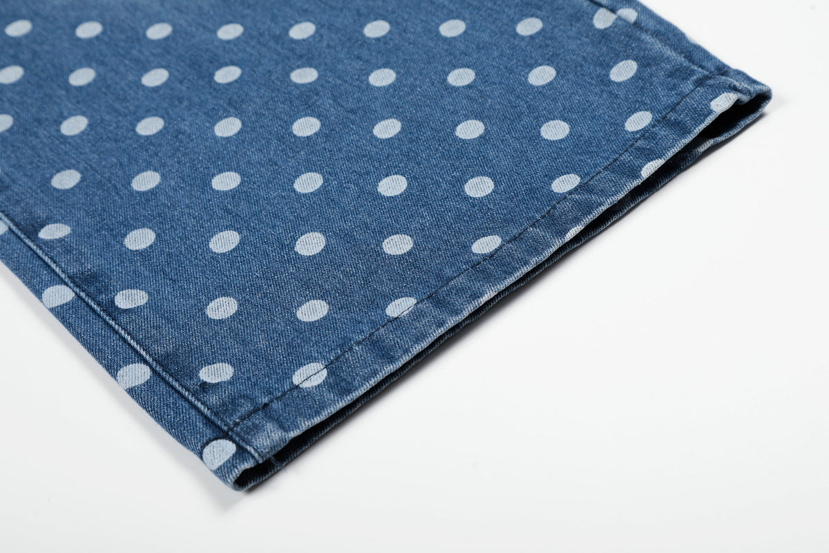 Madxmarx Jeans aus gewaschenem Denim mit Punkten