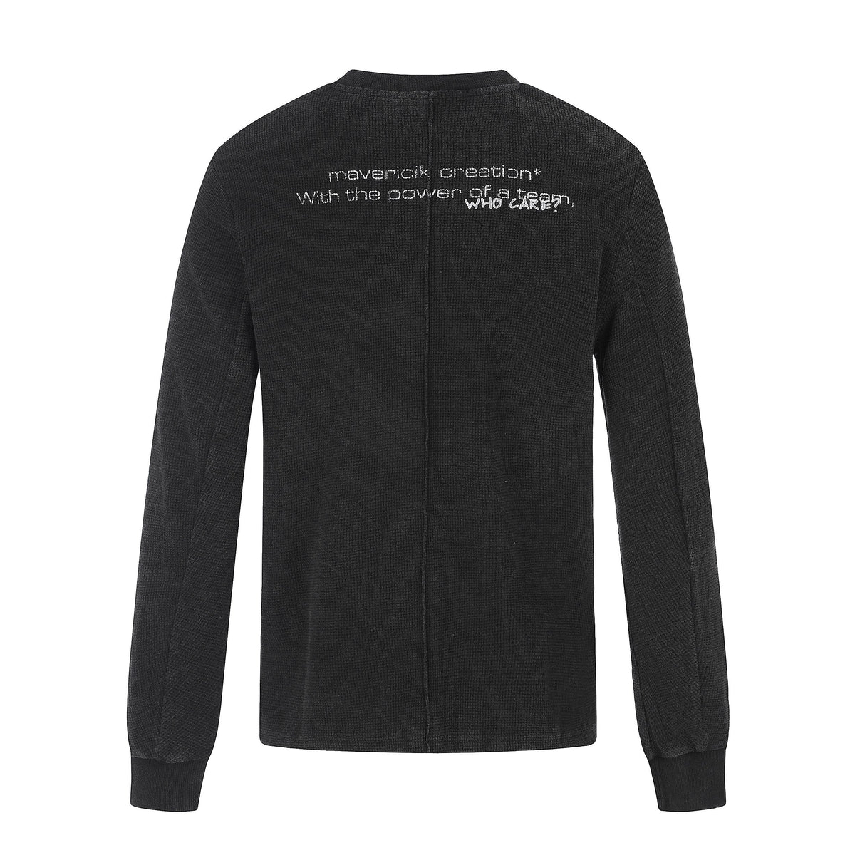 Madxmarx Waffle Knit Graphic Long Sleeve Tee