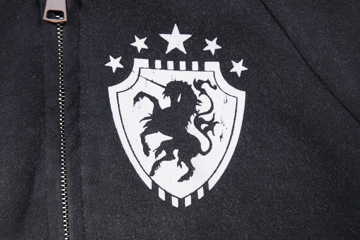 Madxmarx Washed Crest Graphic Zip-Up Hoodie