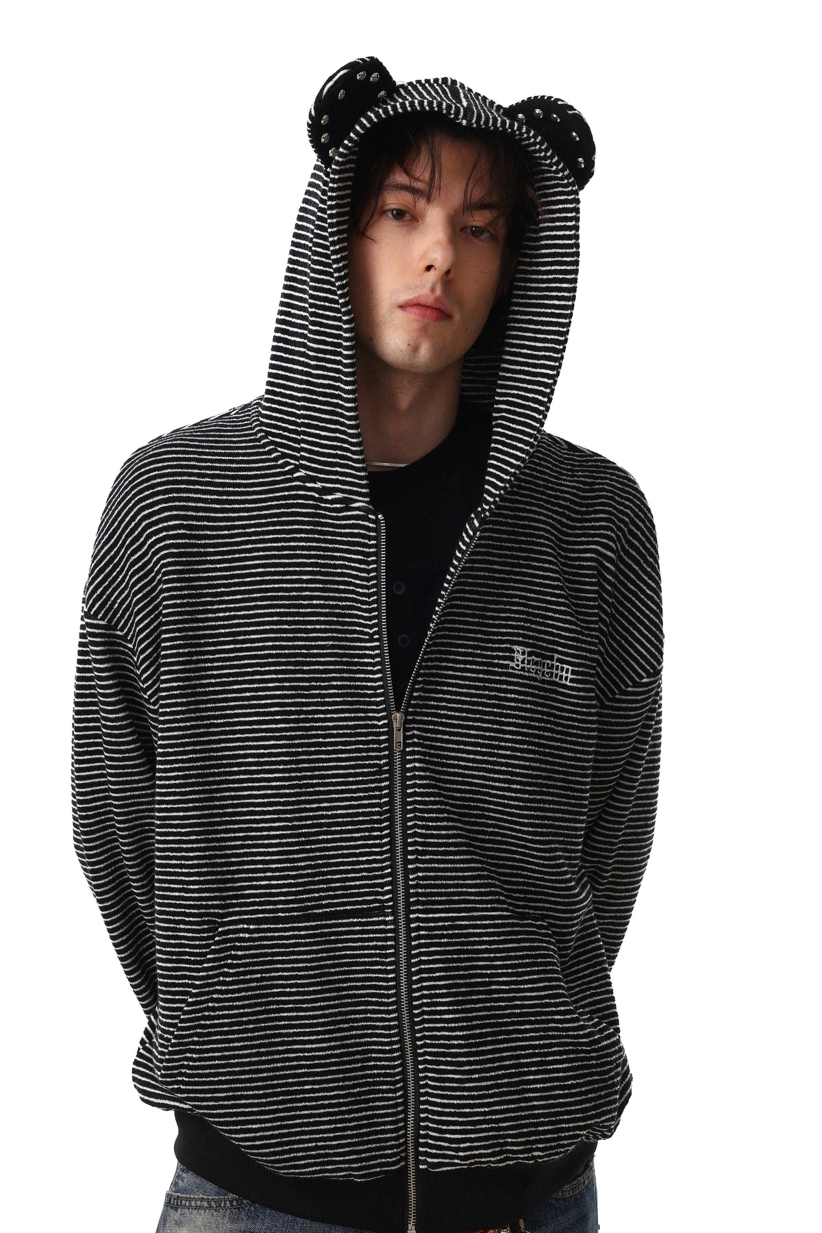Madxmarx Striped Zip Hoodie
