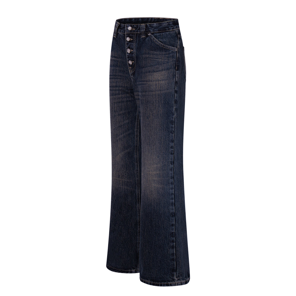 Madxmarx Vintage Button-Fly Wide-Leg Jeans