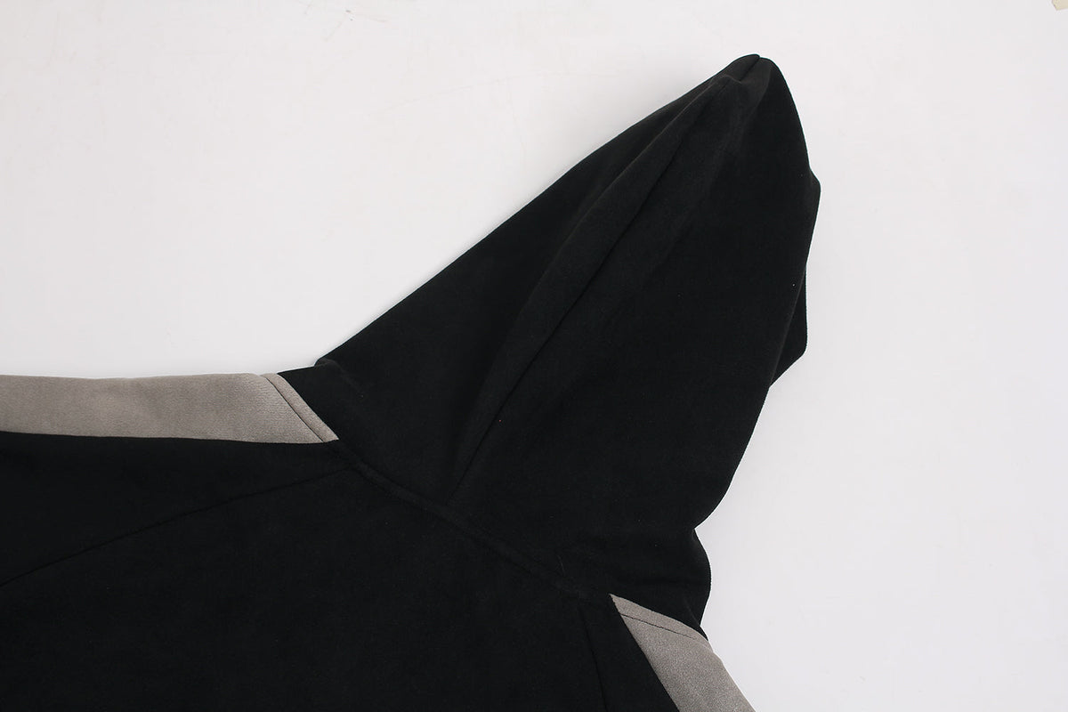 Madxmarx Suede-Finish Retro Zip Hoodie