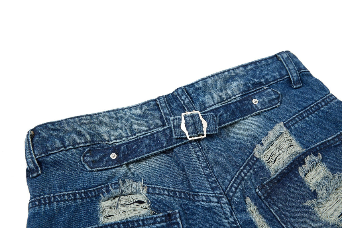 Madxmarx Distressed Wide-Leg Denim Jeans