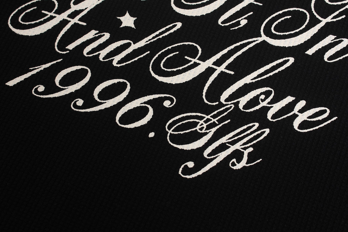 Madxmarx Script Graphic Waffle Long Sleeve
