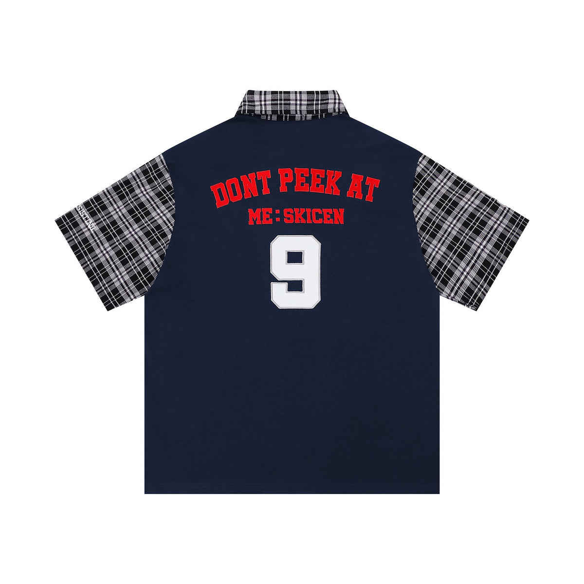 Madxmarx Plaid Sleeve Polo Shirt