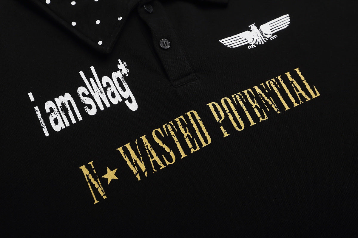 Madxmarx Studded Collar Polo Shirt