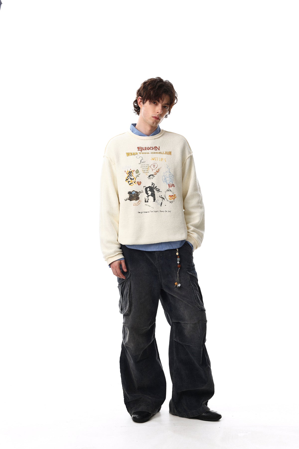 Madxmarx Graphic Textured Sweatshirt