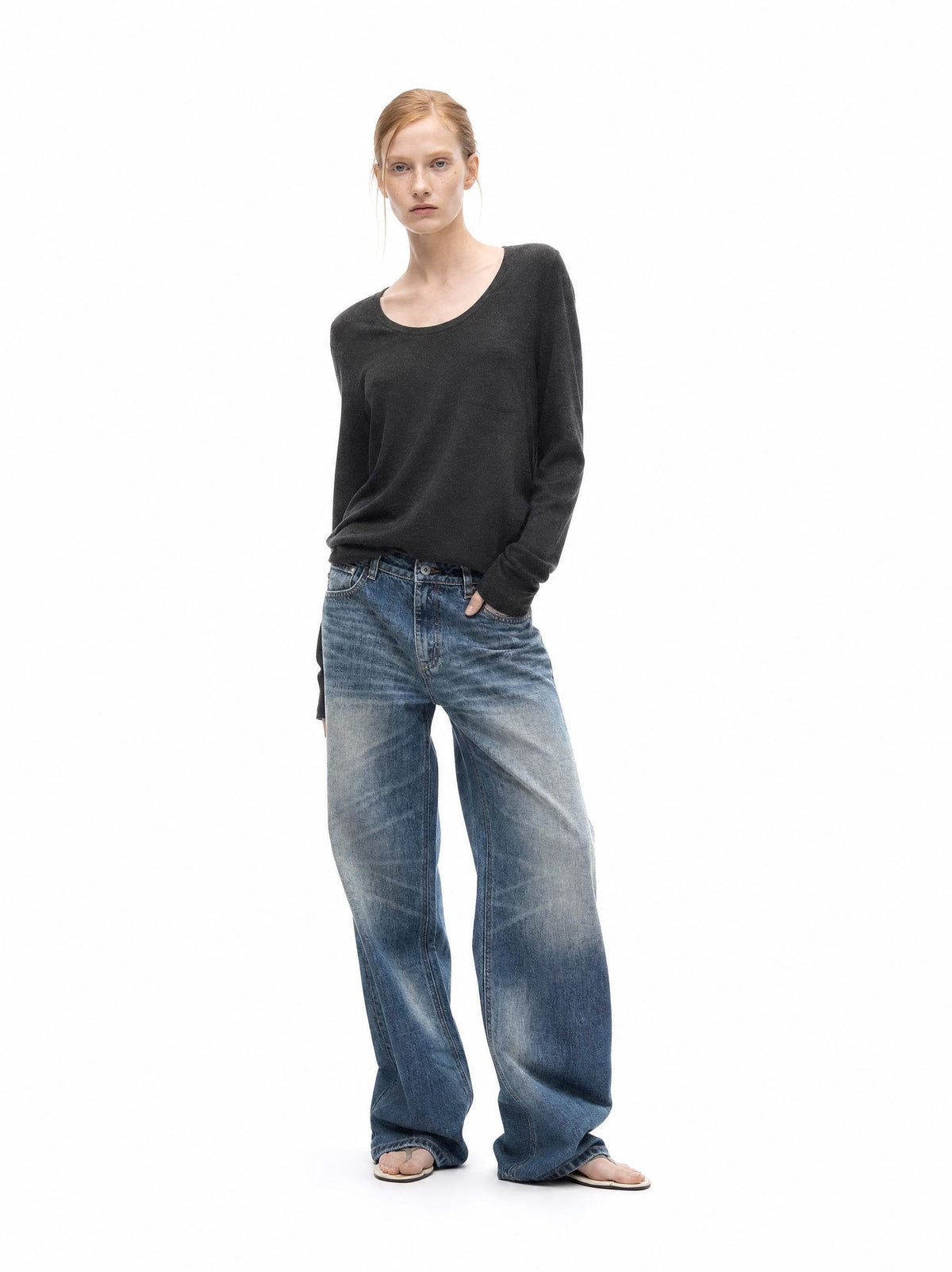 Madxmarx Vintage Washed Wide-Leg Jeans