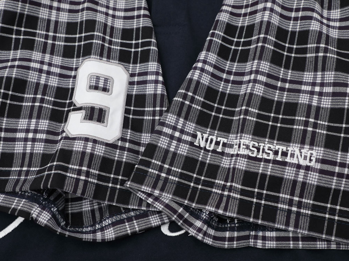 Madxmarx Plaid Sleeve Polo Shirt