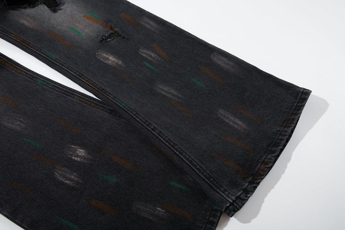 Jean large effet vieilli peint Madxmarx