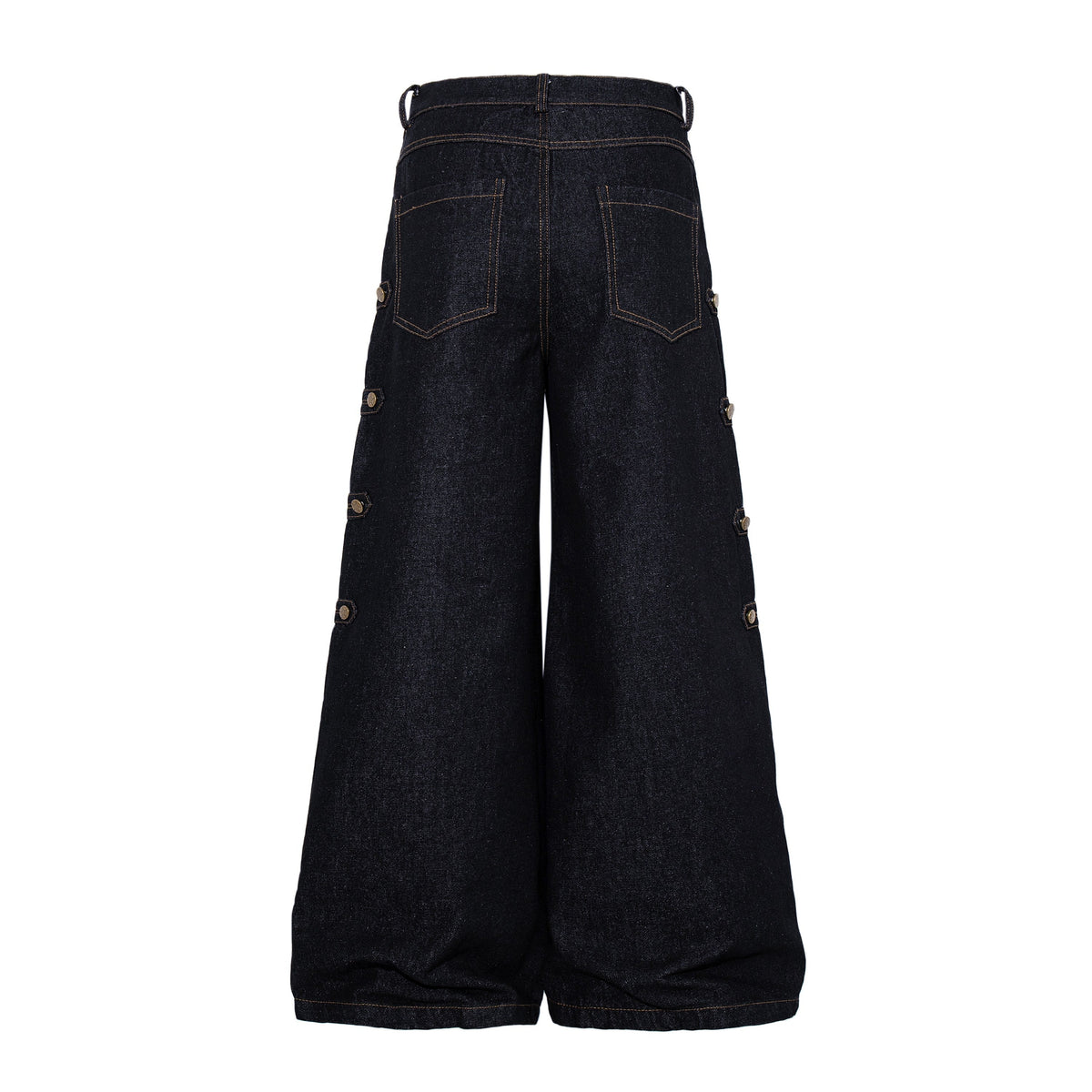 Madxmarx Military Button Panel Wide-Leg Jeans