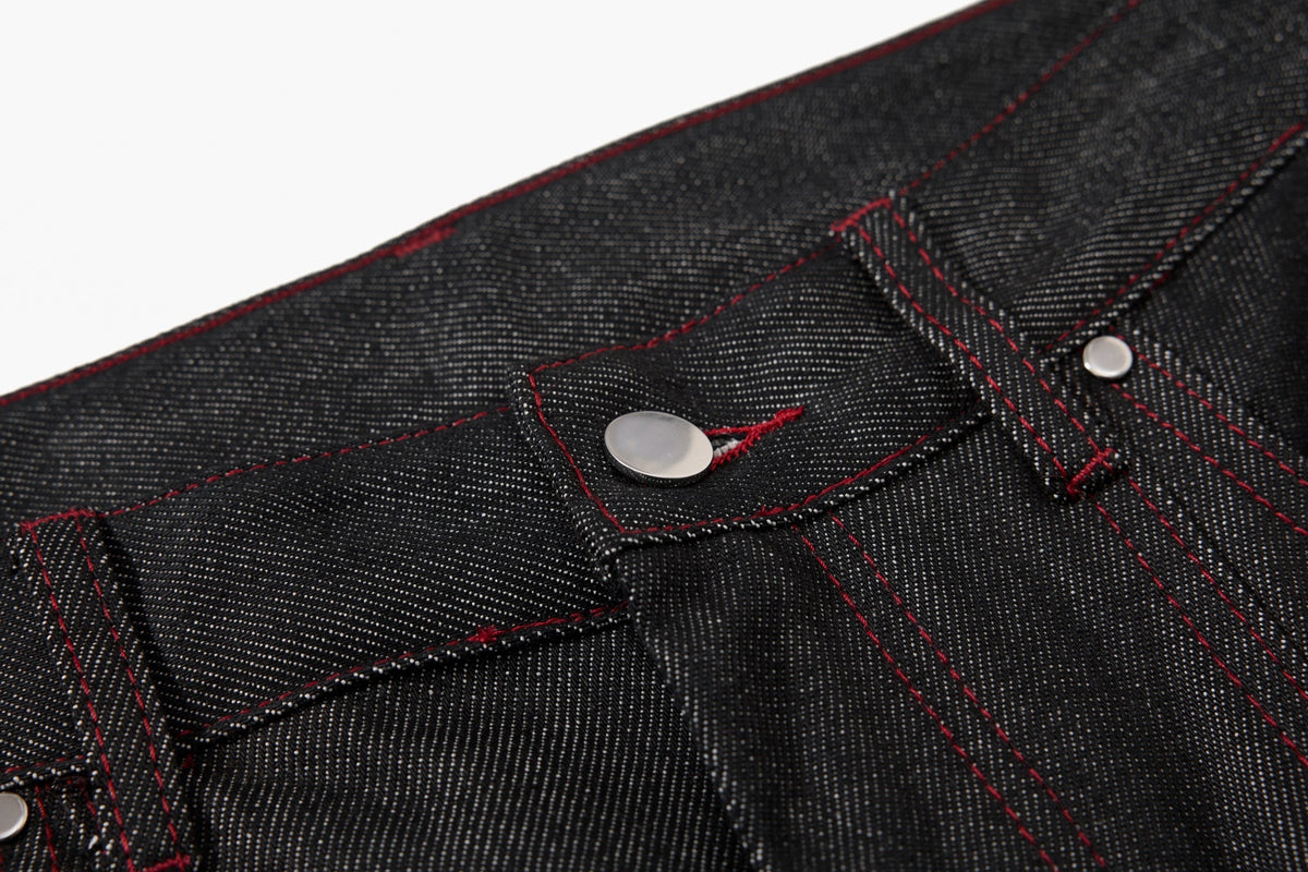 Pantalon en jean à poches multiples surpiqué Madxmarx