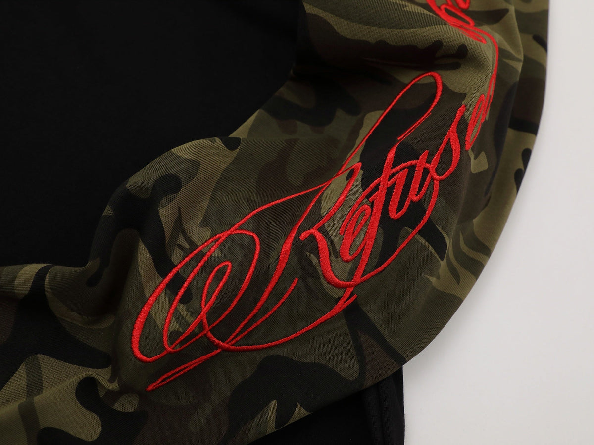 Madxmarx Camo Sleeve Raglan Long Sleeve Tee
