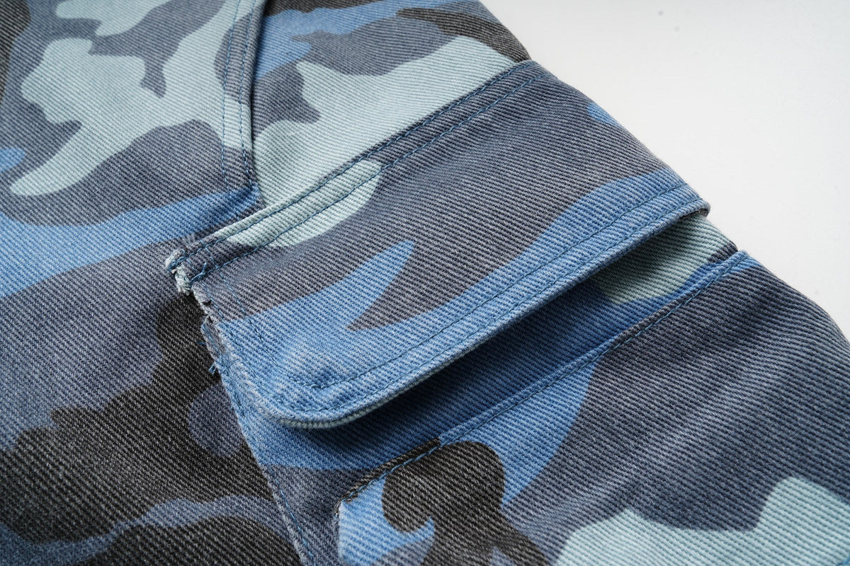 Madxmarx Blue Camo Cargo Pants