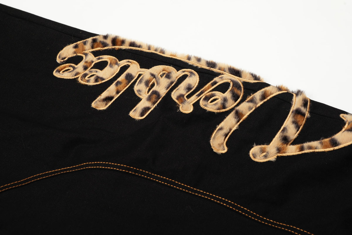 Pantalon large à patch léopard Madxmarx