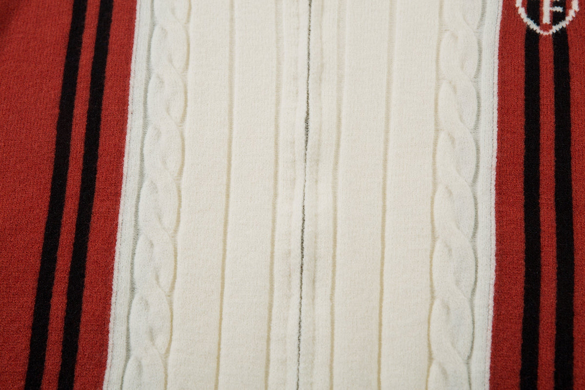 Madxmarx Retro Stripe Knit Zip Jacket