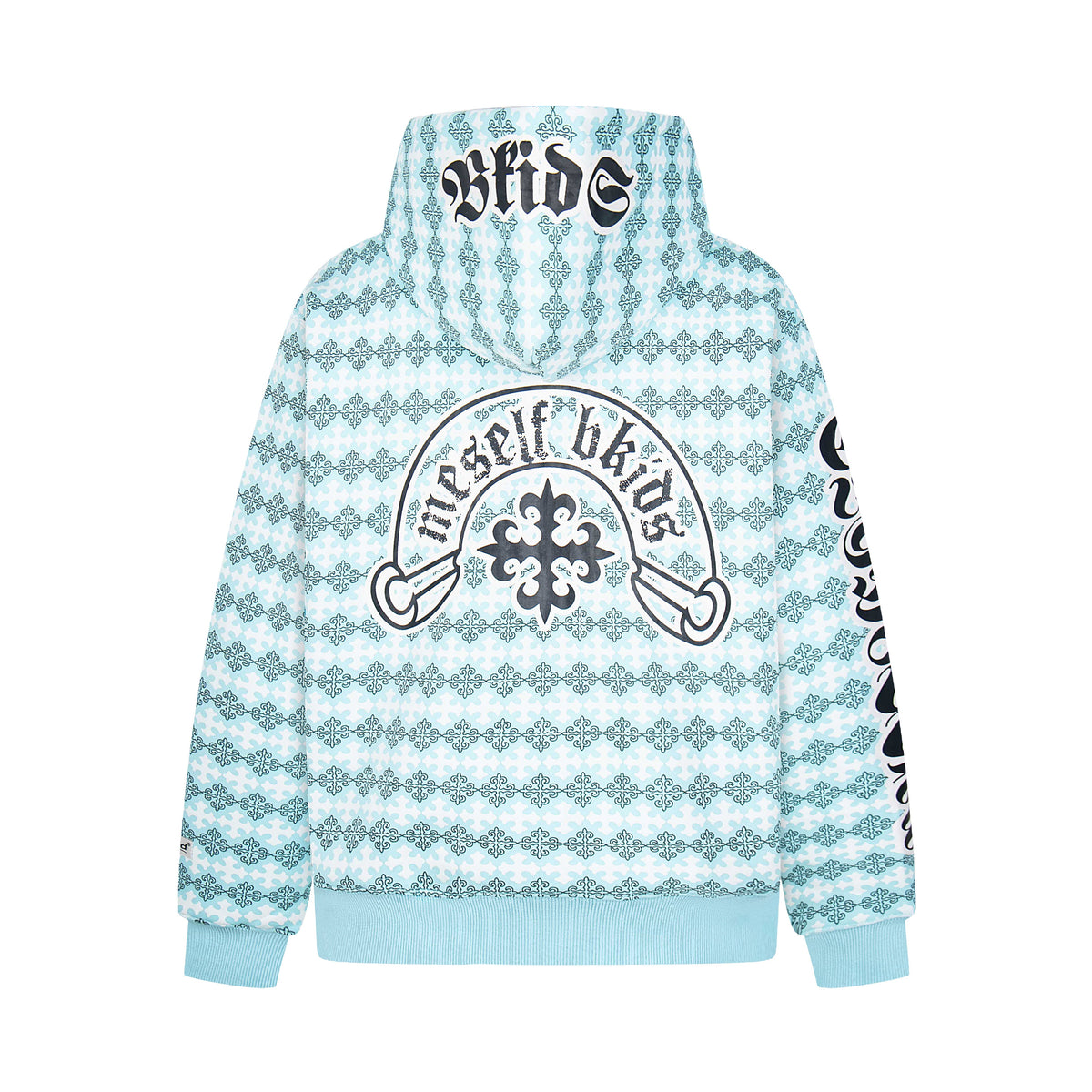Madxmarx Gothic Pattern Full-Zip Hoodie