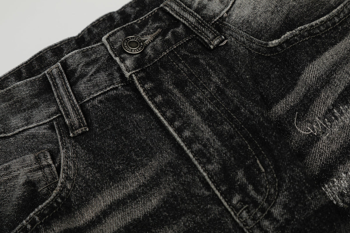 Pantalon en jean délavé et vieilli Madxmarx