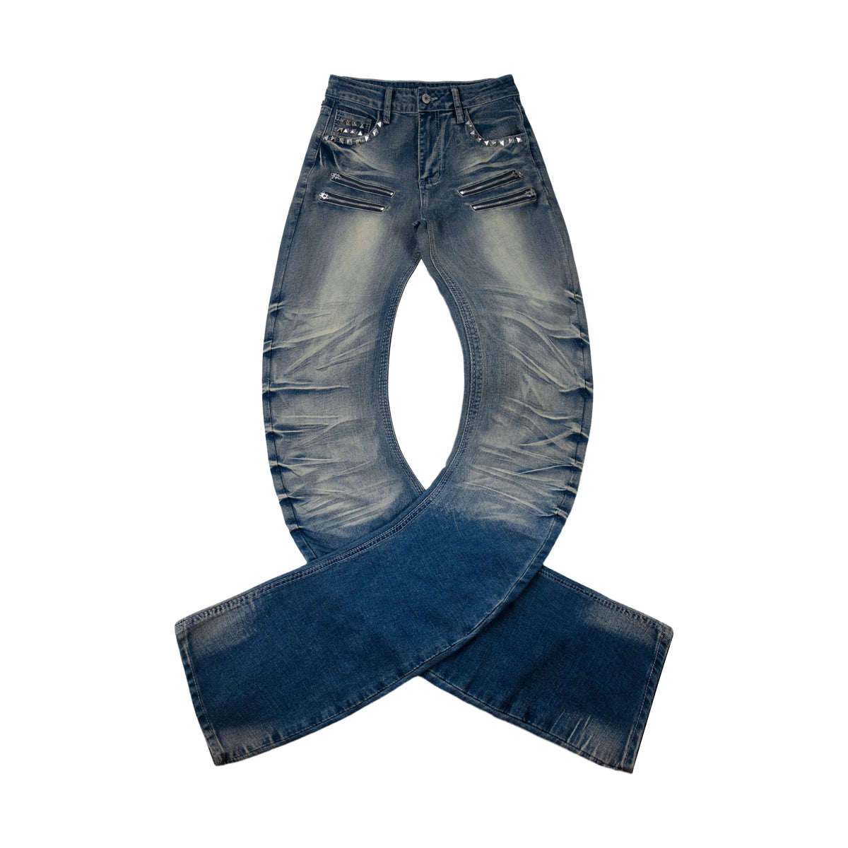 Madxmarx Stacked Moto Zip Jeans