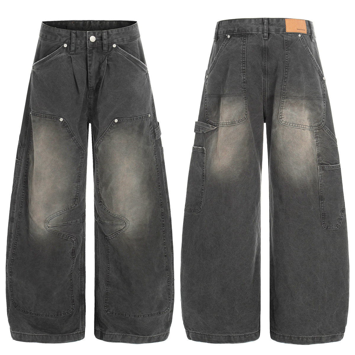 Pantalon large en jean délavé style utilitaire Madxmarx
