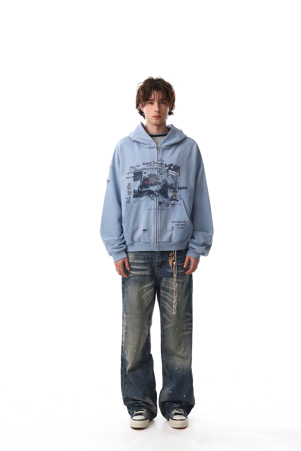 Madxmarx Collage Graphic Zip-Up Hoodie