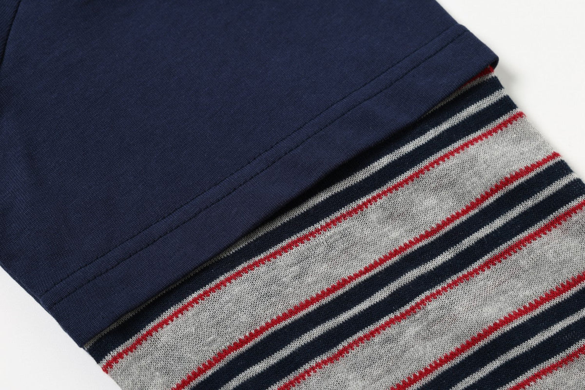 Madxmarx Layered Stripe Sleeve Long Sleeve Tee