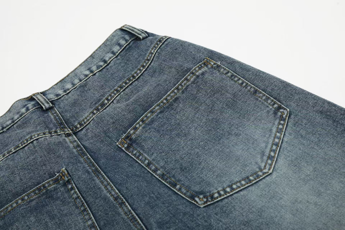 Jean en denim brodé tropical Madxmarx